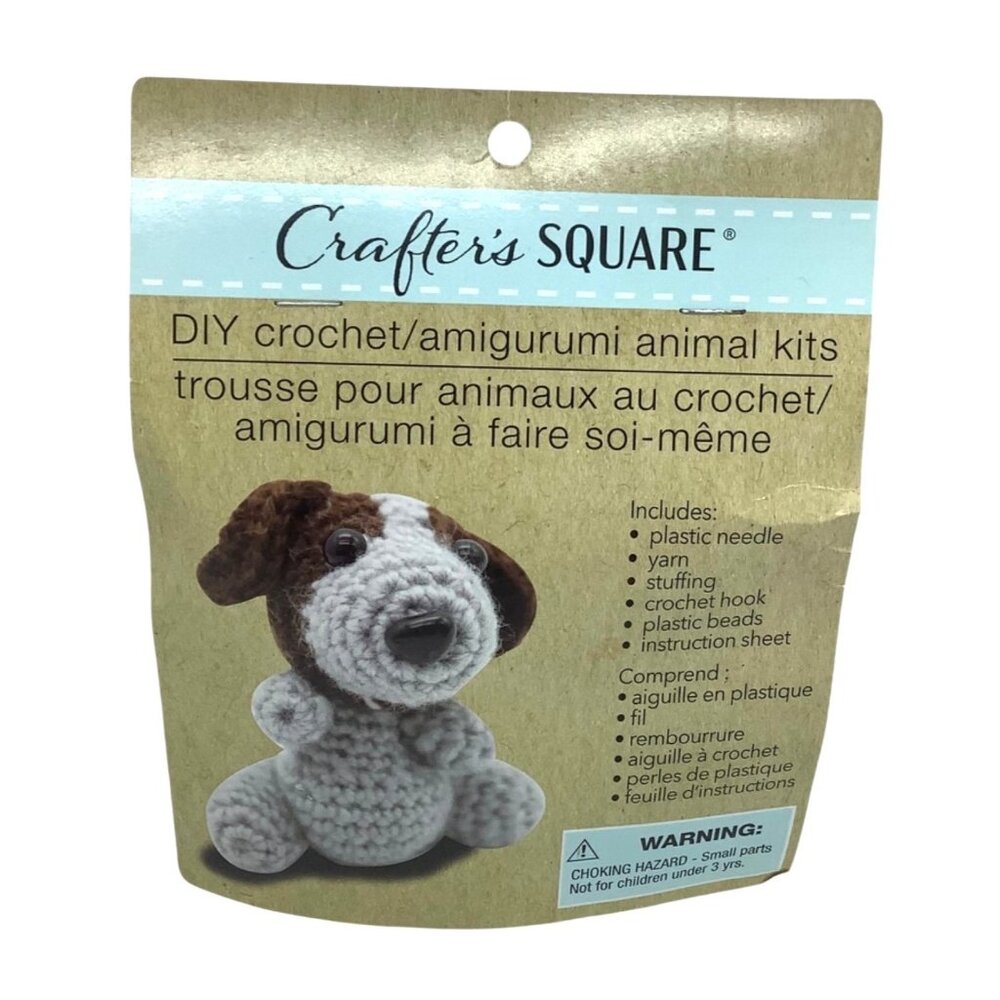 DIY Crochet Amigurumi Animal‎ Kit Crafters Square Puppy Dog Yarn Needle Stuffing